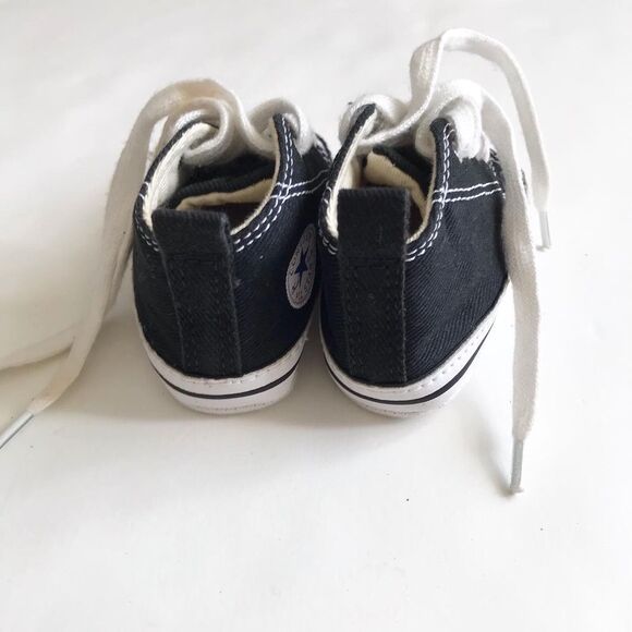 Converse black soft sole  lackey up shoes VGUC- light stain size 3 baby - Picture 5 of 6